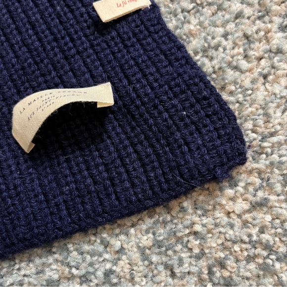 Sezane Knit Scarf Navy - Picture 3 of 8